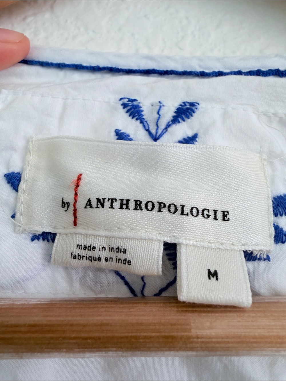 Anthropologie Somerset maxi dress White and blue embroidery eyelet size medium - Picture 11 of 16
